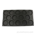 Grado em alimentos não -estick 14 Buns Buns Silicone Baking Mold